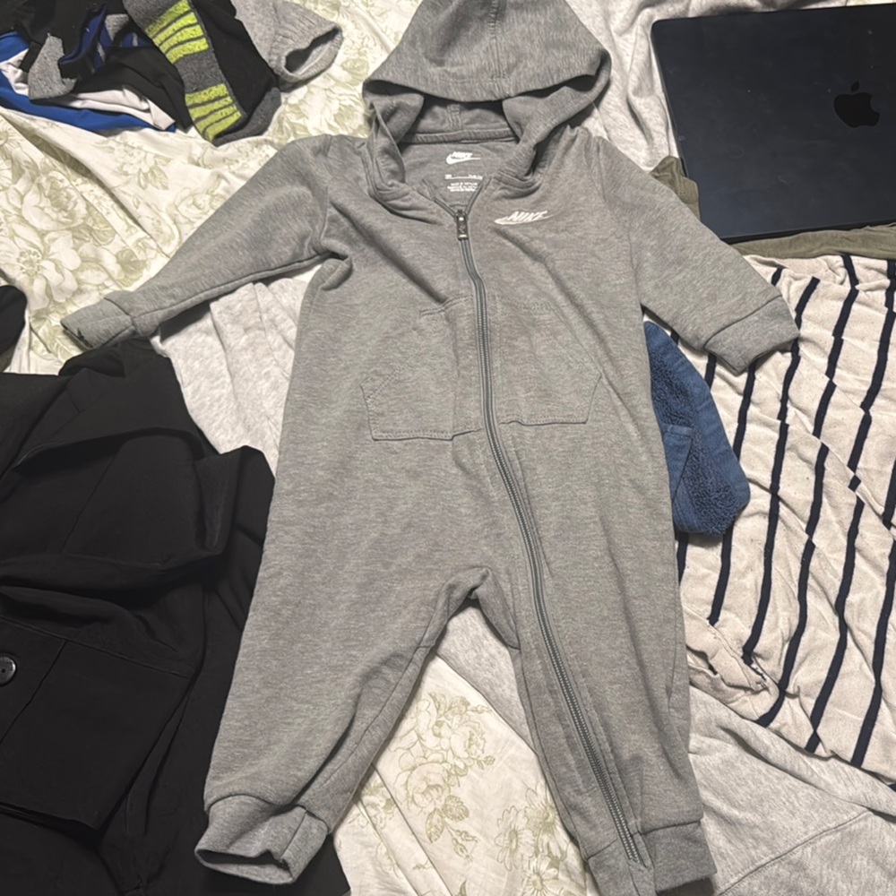 Nike Heather Gray Hooded Jumpsuit